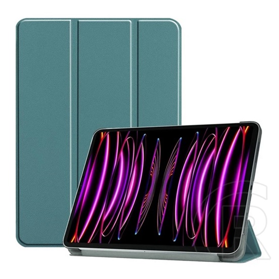 Gigapack Apple Ipad Air 13 (2024) tok álló, bőr hatású (aktív flip, oldalra nyíló, trifold, asztali tartó) sötétzöld