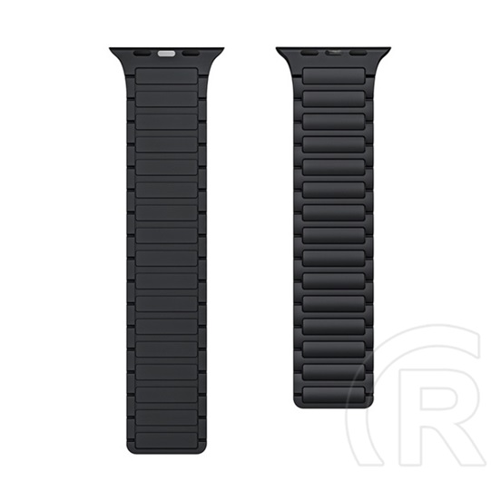 Gigapack Apple Watch Series 10 42mm  pótszíj (egyedi méret, kicsi, szilikon, 3d, mágneses) fekete