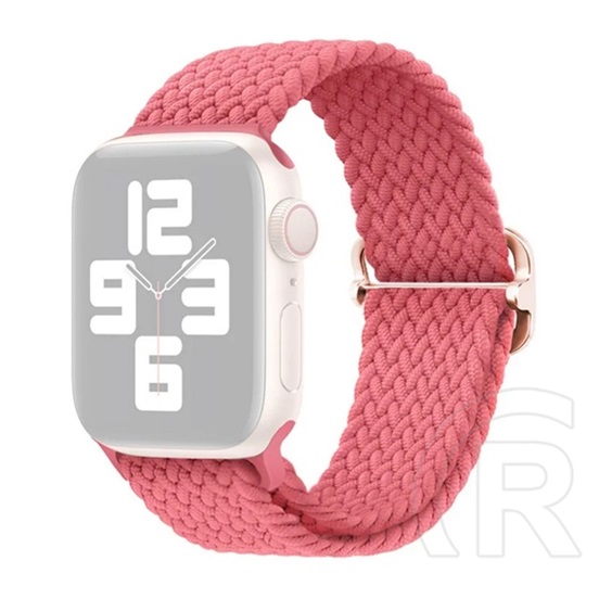 Gigapack Apple Watch Series 10 46mm  pótszíj (egyedi méret, nagy, textil, szőtt minta) rózsaszín