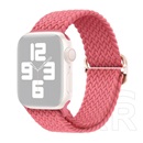 Gigapack Apple Watch Series 10 46mm  pótszíj (egyedi méret, nagy, textil, szőtt minta) rózsaszín