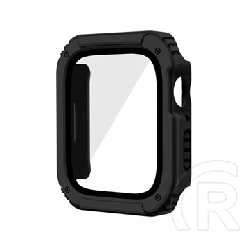 Gigapack Apple Watch Series 3 38mm műanyag keret (bumper, ütésálló + kijelzővédő üveg) fekete