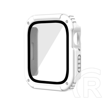 Gigapack Apple Watch Series 3 42mm műanyag keret (bumper, ütésálló + kijelzővédő üveg) fehér