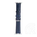 Gigapack Apple Watch Series 9 41mm pótszíj (egyedi méret, szilikon, bőr hatású, állítható) sötétkék