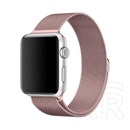 Gigapack Apple Watch Series 9 45mm pótszíj (egyedi méret, fém, milánói szíj, mágneses zár) rózsaszín