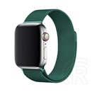 Gigapack Apple Watch Series 9 45mm pótszíj (egyedi méret, fém, milánói szíj, mágneses zár) sötétzöld