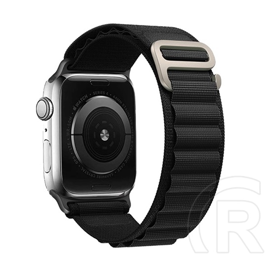 Gigapack Apple Watch Series 9 45mm pótszíj (egyedi méret, nylon, állítható) fekete
