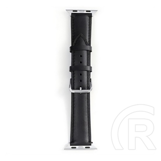 Gigapack Apple Watch Series 9 45mm pótszíj (egyedi méret, szilikon, bőr hatású, állítható) fekete