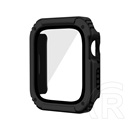 Gigapack Apple Watch Series SE 40mm műanyag keret (bumper, ütésálló + kijelzővédő üveg) fekete