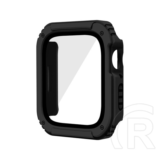 Gigapack Apple Watch Series SE 40mm műanyag keret (bumper, ütésálló + kijelzővédő üveg) fekete
