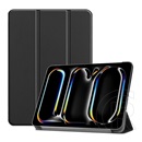 Gigapack Apple iPad Pro 13 (2024) tok álló, bőr hatású (aktív flip, oldalra nyíló, trifold, asztali tartó) fekete