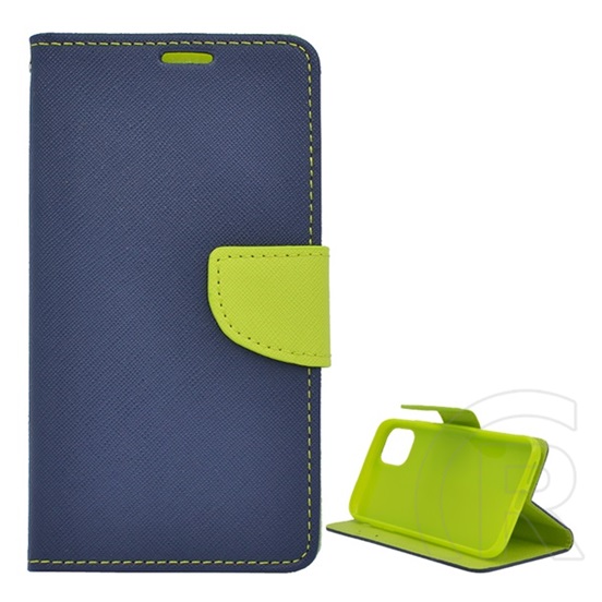 Gigapack Apple iPhone 11 Pro Max tok álló (Flip, oldalra nyíló, csuklópánt, textil minta) sötétkék