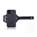 Gigapack Apple iPhone 11 Pro műanyag telefonvédő (ütésálló, karpánt, sportoláshoz, zseb, csíkos, fekete)