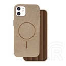 Gigapack Apple iPhone 11 szilikon telefonvédő (műanyag hátlap, kameravédő, magsafe, csillogó) barna