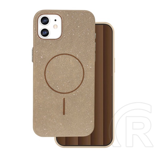 Gigapack Apple iPhone 11 szilikon telefonvédő (műanyag hátlap, kameravédő, magsafe, csillogó) barna