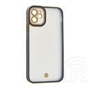 Gigapack Apple iPhone 11 szilikon telefonvédő (ütésállóság, matt, műanyag hátlap, kameravédő) arany/sötétkék