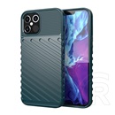 Gigapack Apple iPhone 12 Pro Max szilikon telefonvédő (közepesen ütésálló, csíkos, dombor minta) sötétzöld