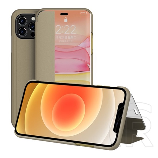 Gigapack Apple iPhone 12 Pro Max tok álló (Flip, oldalra nyíló, hívószámkijelzés) barna