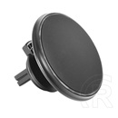 Gigapack Apple iPhone 12 Pro autós tartó (szellőzőre, 360°-ban forgatható, qi wireless, vezeték nélküli töltés) fekete
