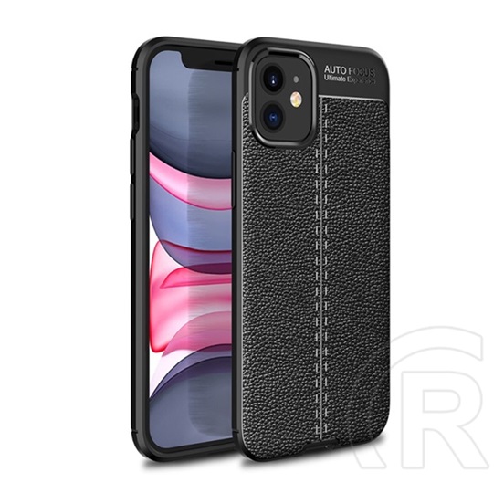 Gigapack Apple iPhone 12 mini szilikon telefonvédő (közepesen ütésálló, varrás minta) fekete