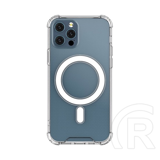 Gigapack Apple iPhone 12 szilikon telefonvédő (mágneses, közepesen ütésálló, MagSafe kompatibilis) átlátszó