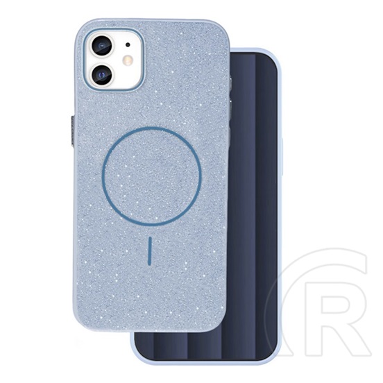 Gigapack Apple iPhone 12  szilikon telefonvédő (műanyag hátlap, kameravédő, magsafe, csillogó) világoskék