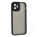 Gigapack Apple iPhone 12 szilikon telefonvédő (ütésállóság, akril hátlap, kameravédő) fekete