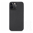 Gigapack Apple iPhone 13 Pro Max szilikon telefonvédő (bőr hatású, karbon minta) fekete