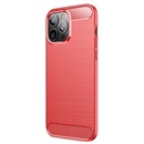 Gigapack Apple iPhone 13 Pro Max szilikon telefonvédő (közepesen ütésálló, szálcsiszolt, karbon minta) piros