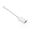 Gigapack adapter kábel (USB-A aljzat / Lightning 8pin, OTG, adatátvitel, 20 cm, fehér)