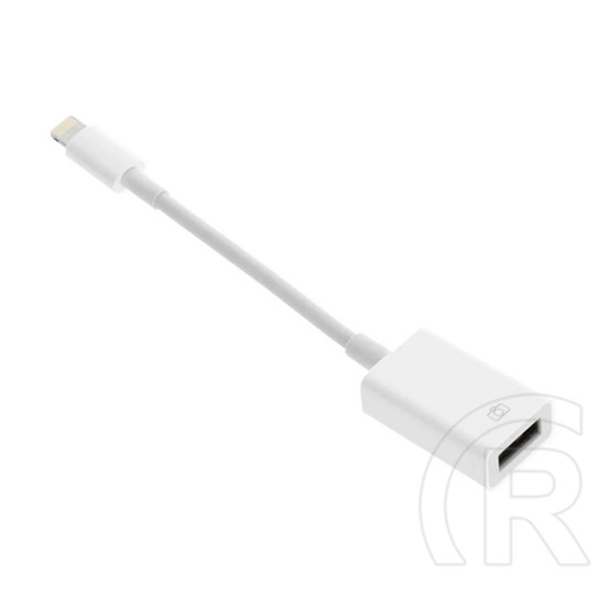 Gigapack adapter kábel (USB-A aljzat / Lightning 8pin, OTG, adatátvitel, 20 cm, fehér)