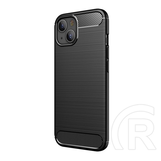 Gigapack Apple iPhone 13 szilikon telefonvédő (közepesen ütésálló, szálcsiszolt, karbon minta) fekete
