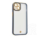 Gigapack Apple iPhone 13 szilikon telefonvédő (ütésállóság, matt, műanyag hátlap, kameravédő) arany/sötétkék