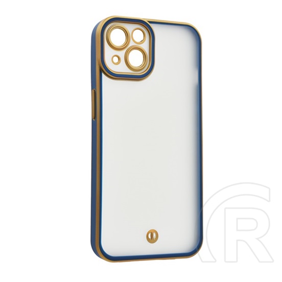 Gigapack Apple iPhone 13 szilikon telefonvédő (ütésállóság, matt, műanyag hátlap, kameravédő) arany/sötétkék