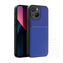Gigapack Apple iPhone 14 Plus műanyag védő (szilikon keret, bőr hatású hátlap, csíkos minta) sötétkék