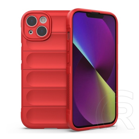 Gigapack Apple iPhone 14 Plus szilikon telefonvédő (közepesen ütésálló, kamera védelem, 3d minta) piros