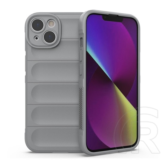 Gigapack Apple iPhone 14 Plus szilikon telefonvédő (közepesen ütésálló, kamera védelem, 3d minta) szürke