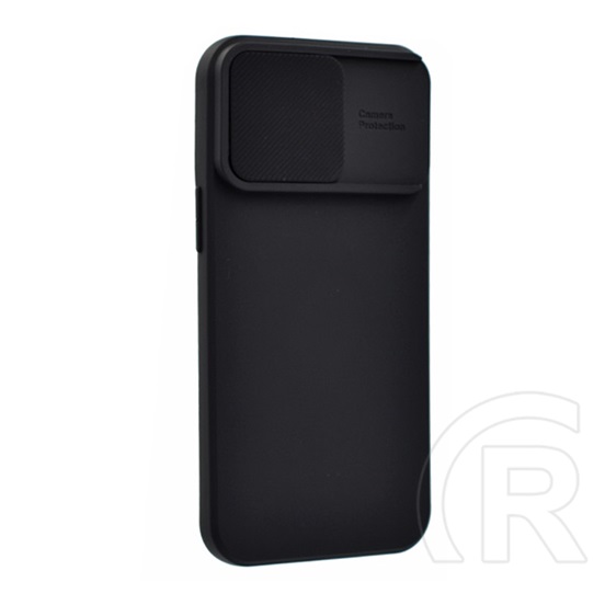 Gigapack Apple iPhone 14 Pro Max szilikon telefonvédő (matt, mikrofiber plüss belső, kamera védelem) fekete