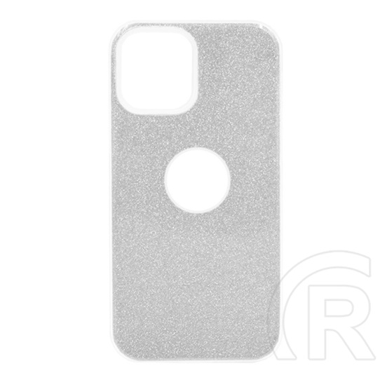 Gigapack Apple iPhone 14 Pro Max szilikon telefonvédő (műanyag belső, csillogó hátlap, logó kivágás) ezüst