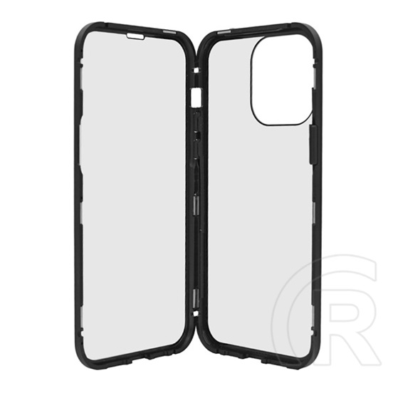 Gigapack Apple iPhone 14 Pro alumínium védő (360°-os védelem, mágneses, edzett üveg előlap, hátlap, 9h) fekete