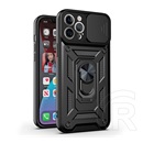 Gigapack Apple iPhone 14 Pro műanyag telefonvédő (közepesen ütésálló, belső, telefontartó gyűrű, kamera védelem) fekete