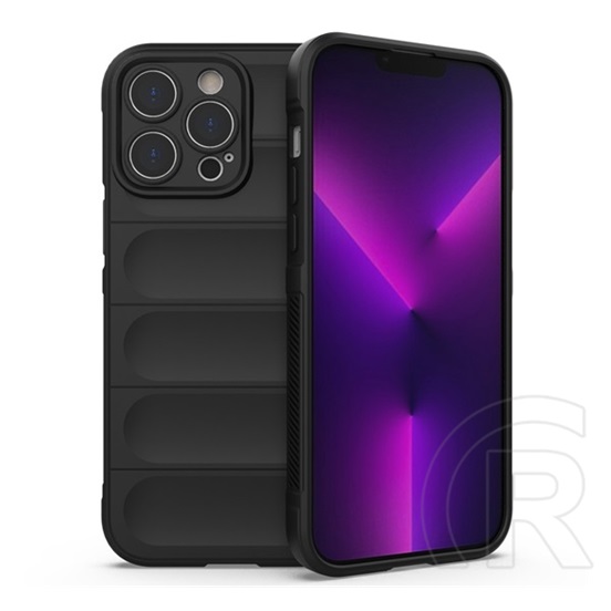Gigapack Apple iPhone 14 Pro szilikon telefonvédő (közepesen ütésálló, kamera védelem, 3d minta) fekete