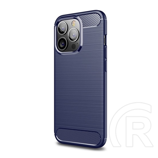 Gigapack Apple iPhone 14 Pro szilikon védő (közepesen ütésálló, légpárnás sarok, szálcsiszolt, karbon minta) sötétkék