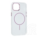 Gigapack Apple iPhone 14 szilikon telefonvédő (műanyag hátlap, kameravédő, magsafe, légpárnás sarok) rózsaszín