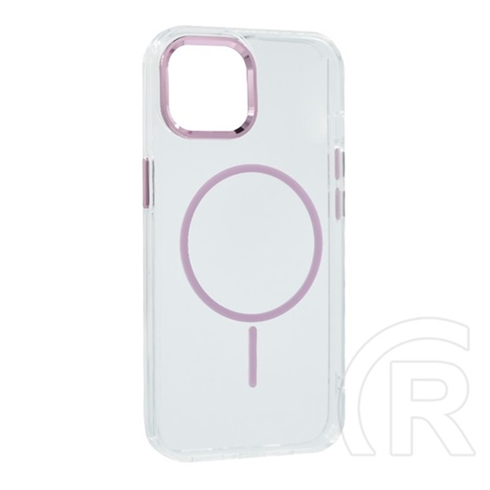 Gigapack Apple iPhone 14 szilikon telefonvédő (műanyag hátlap, kameravédő, magsafe, légpárnás sarok) rózsaszín