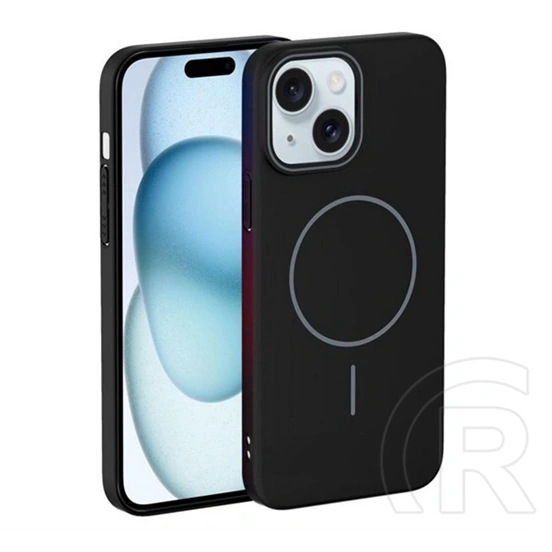 Gigapack Apple iPhone 14 szilikon telefonvédő (műanyag hátlap, ütésállóság, légpárnás sarok, kameravédő, magsafe) fekete
