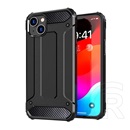 Gigapack Apple iPhone 15 Plus defender védő (közepesen ütésálló, légpárnás sarok, szilikon belső, fémhatás) fekete