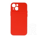 Gigapack Apple iPhone 15 Plus szilikon telefonvédő (matt, mikrofiber plüss belső, kamera védelem) piros