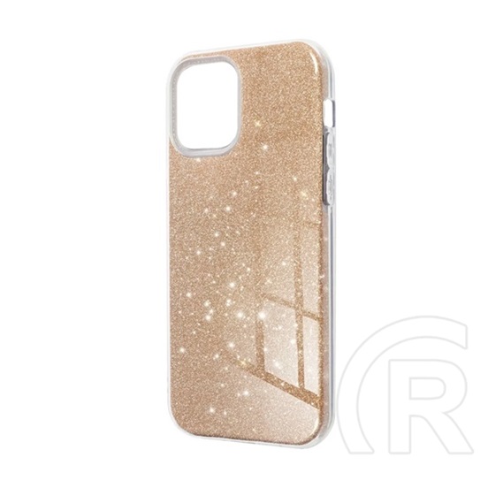 Gigapack Apple iPhone 15 Plus szilikon telefonvédő (műanyag belső, csillogó hátlap) arany