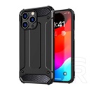 Gigapack Apple iPhone 15 Pro defender telefonvédő (közepesen ütésálló, légpárnás sarok, szilikon belső, fémhatás) fekete