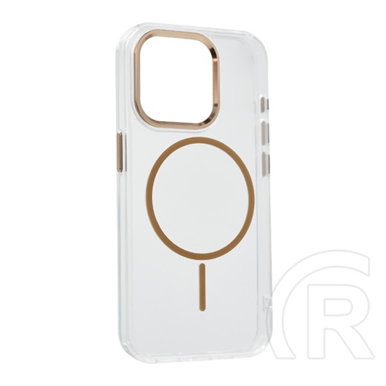 Gigapack Apple iPhone 15 Pro szilikon telefonvédő (műanyag hátlap, kameravédő, magsafe, légpárnás sarok) arany